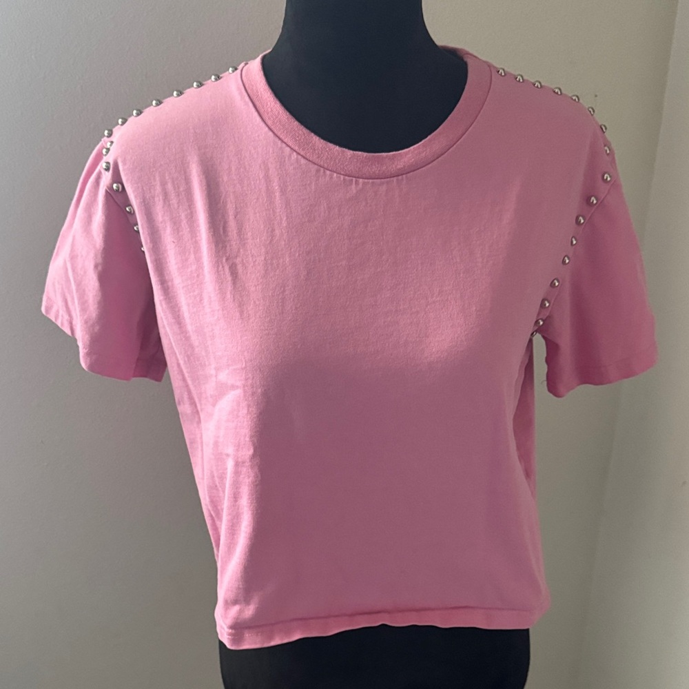 Studded Pink Crop Top - Women
